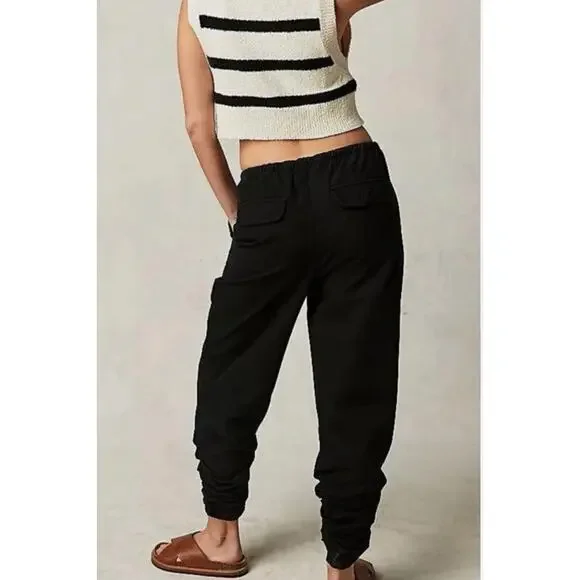 Free People New Light Parachute Pants Black Size Large NWT - Picture 3 of 13